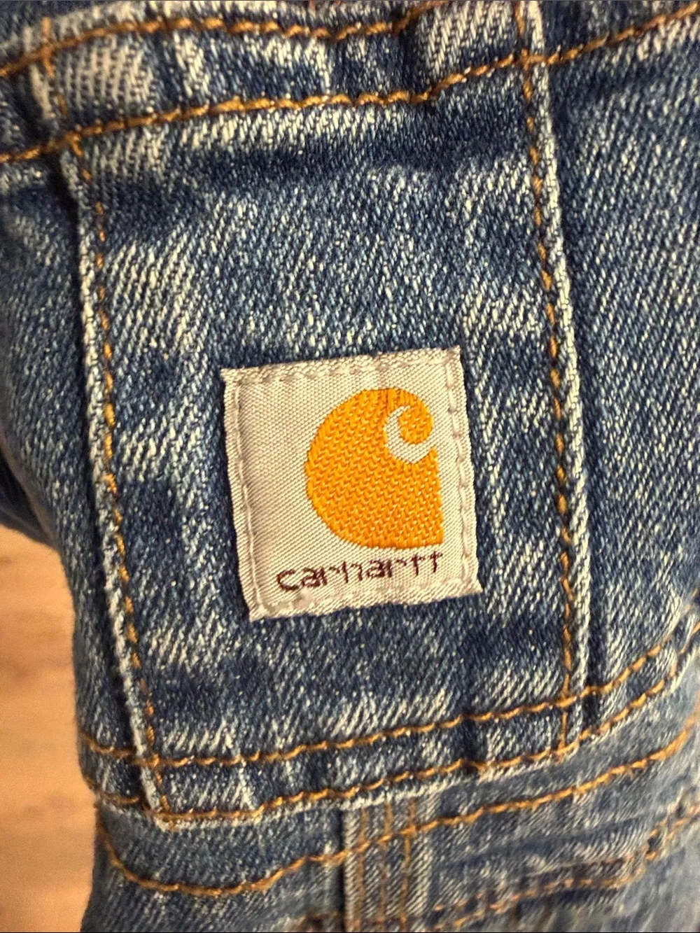 Carhartt Kids Denim Bib Overalls Blue Adjustable Carpenter Toddler Boys  Size 2T